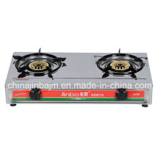 2 Burner Brass Cap Stainless Steel Gas Cooker